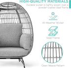 Best Choice Products Wicker Egg Chair, Oversized Indoor Outdoor Lounger - Image 5