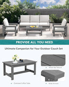 SERWALL HDPE Patio Conversation Set, 6-piece Sectional Outdoor Furniture Set - Image 7