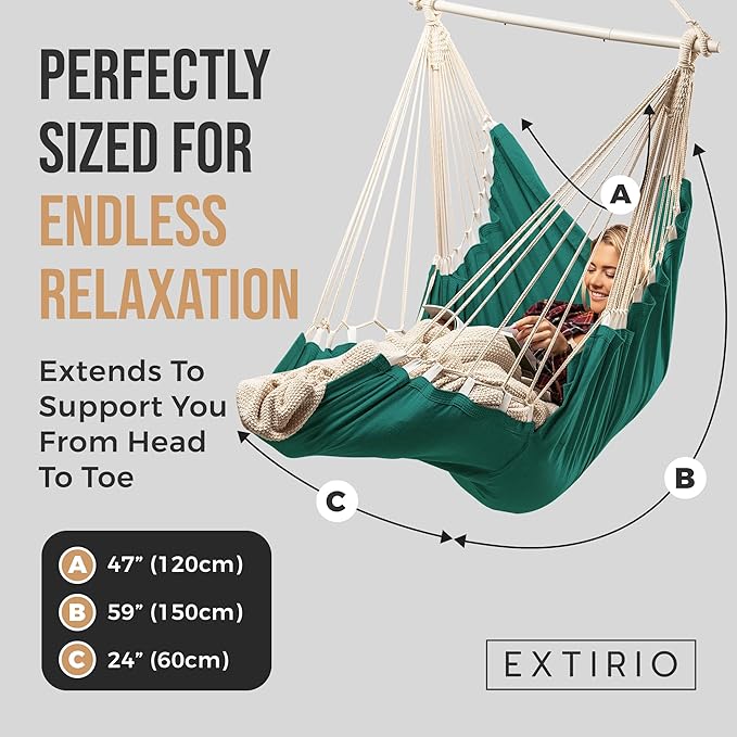 Hanging Hammock Chair Swing – Hanging Chair Outdoor & Indoor - Image 2