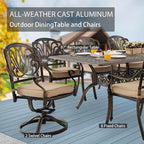 9-Piece Cast Aluminum Patio Furniture, Outdoor Dining Sets - Image 3
