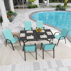 Patio Chairs Set of 4, Stackable Outdoor Dining Chairs - Image 4