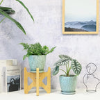 6 Inch Retro Ceramic Planter Set of 2 - Image 4
