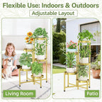 iDavosic.ly Plant Stand Indoor Outdoor, 5 Tier Corner Metal Flower Display - Image 6