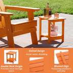 LUE BONA Adirondack Outdoor Side Table, 2-Tier Orange HDPS Patio End Table - Image 5