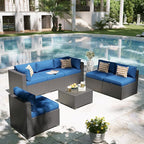 Aoxun Patio Furniture Set, 7 Piece Outdoor Sectional Sofas - Image 5