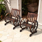 VINGLI Rustic Wooden Patio Chair - Image 9