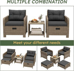 LHBcraft Balcony Furniture 5 Piece Wicker Patio Furniture Set, Outdoor - Image 6