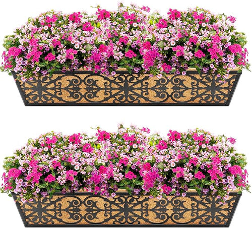 2 Pack 30 Inch Window Boxes Planters Railing Planter Box by KarlliuHOMEGARDEN