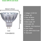 ALIDE MR16 Green Led Bulbs 5W 12V, Replace 20W 35W 50W Halogen, Low Voltage - Image 2