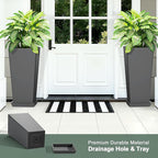 Set of 2 Tall Planters with Drainage Tray, 24 Inch Large Flower Pots - Image 4