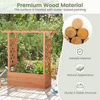 Giantex Raised Garden Bed with 2-Sided Trellis & Hanging Roof, Fir Wood Planter - Image 6
