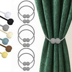 Hion Magnetic Curtain Tiebacks Grey 6 Pack, Curtain Tiebacks Buckles Holdbacks by Hion