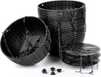 Foraineam 4 Pack Black Hanging Planters, 8.2 inch Hanging Flower Basket Planter - Image 8