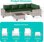 6-Piece Outdoor Patio Furniture Set Wicker Sectional Sofa Set, Patio - Image 4