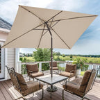JEAREY 6.5x10 ft Rectangular Patio Umbrellas Rectangle Outdoor Umbrella - Image 6