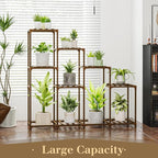 Bamworld Tall Plant Stand Indoor Wood Plant Shelf Outdoor Tiered Plant Rack - Image 3