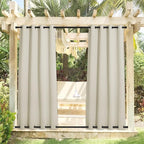 NICETOWN 2 Panels Beige Outdoor Curtains by NICETOWN