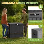 35 Gallon Resin Deck Box with Lockable Latch, Waterproof UV-Resistant - Image 4