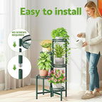 5-Tier Metal Plant Stand Indoor Outdoor, Corner Tall Plant Shelf - Image 6
