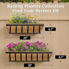 Railing Planter Boxes, Heavy Duty Window Box Planters, Adjustable Balcony - Image 5