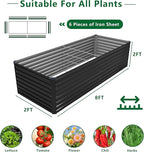 8x2x2FT Galvanized Raised Garden Bed Kit, Vegetable Plant Boxes-Rectangle Metal - Image 2