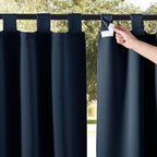 NICETOWN 2 Panels Patio Door Navy Blue Curtainss Waterproof 95" Length by NICETOWN