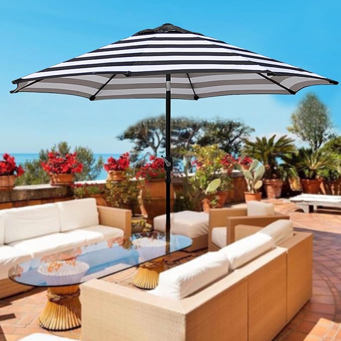 Blissun 9' Outdoor Patio Umbrella, Outdoor Table Umbrella, Yard Umbrella - Image 6