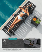 SERWALL Outdoor Chaise Lounge Set of 6, HDPE Pool Lounge Chair - Image 7