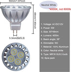 ALIDE MR16 GU5.3 Led Bulbs 5W 4000K Neutral/Natural White, 20W-35W Halogen - Image 3
