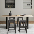 FDW Metal Bar Stools Set of 4 Counter Height Bar Stools 24 Inches Industrial - Image 2