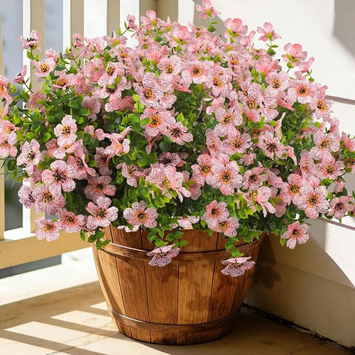 20 Bundles Artificial Flowers for Outdoors, UV Resistant Fake Plants Flowers by Grunyia