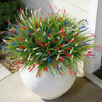 Artificial Faux Plants for Outdoor Spring Decoration, Fake Flowers Shrubs UV by Ammyoo