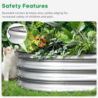 JERIA 2 Pcs 8×4×1ft Oval Raised Garden Bed, Galvanized Raised Garden Bed Kit - Image 5