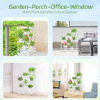 iDavosic.ly Plant Stand Indoor Outdoor, 7 Tier Corner Metal Flower Display - Image 3