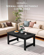 SERWALL Outdoor Coffee Table, HDPE Patio Coffee Table - Image 10