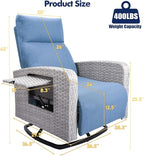 Outdoor Recliner Chair Set of 2, Wicker Patio Recliners - Image 2
