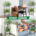 MOCORY Plant Stand Indoor Outdoor 2 Tier 27" Tall Metal Potted Holder Flower - Image 6