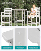 SERWALL Tall Adirondack Bar Chairs and Table 3 Pieces Set, Adirondack Bar - Image 5
