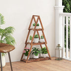 Wooden Plant Stand Indoor Outdoor, Christmas Tree Plant Shelf Indoor, 3 Tier - Image 4