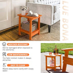 LUE BONA Adirondack Outdoor Side Table, 2-Tier Orange HDPS Patio End Table - Image 6