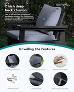 SERWALL Outdoor Sectional Sofa Set, 5-piece Outdoor Modula Couch Set - Image 6