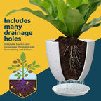White Gray Plant Pots with Drainage Holes & Saucers 5 Pack, Indoor & Outdoor - Image 6