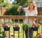 Set of 2-8 Inch Self Watering Hanging Planters - Image 3