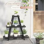 Plant Stand For Indoor Outdoor Tiered Plant Shelf 3 Tier 8 Potted Bamboo Flower - Image 2
