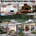 Plant Stand, 2 Pack Round Plant Stands Indoor Outdoor, Retro Design 15'' Tall - Image 7