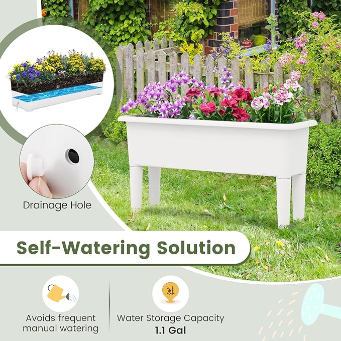 Giantex Raised Garden Beds Outdoor Set of 2, Self-Watering Planter Box - Image 5
