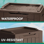 Devoko 30 Gallon Resin Deck Box 2 Pack Outdoor Indoor Waterproof Storage Box - Image 3