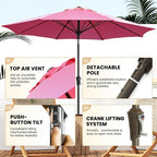 Ayge 9FT Large Outdoor Patio Umbrella Market Table Umbrella-UV Resistant - Image 3