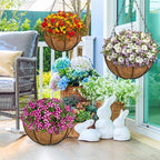 ZeeDix 6 Pack 14 Inch Metal Round Hanging Planter Basket - Image 6