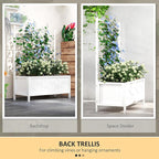 Outsunny Planter Box with Trellis, 35.4 x 15.7 x 47.2 inch Raised Garden Bed - Image 3